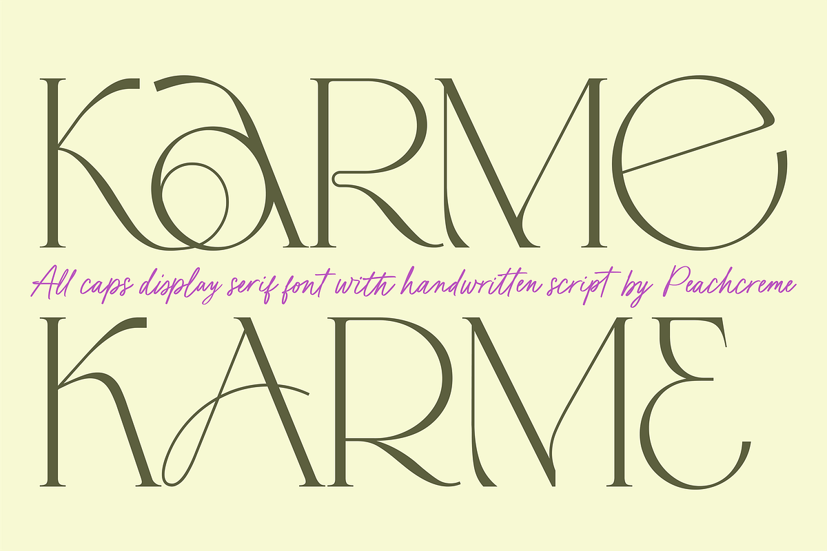 Karme // Modern Font Duo, a Serif Font by PeachCreme (Photo 1 of 13)