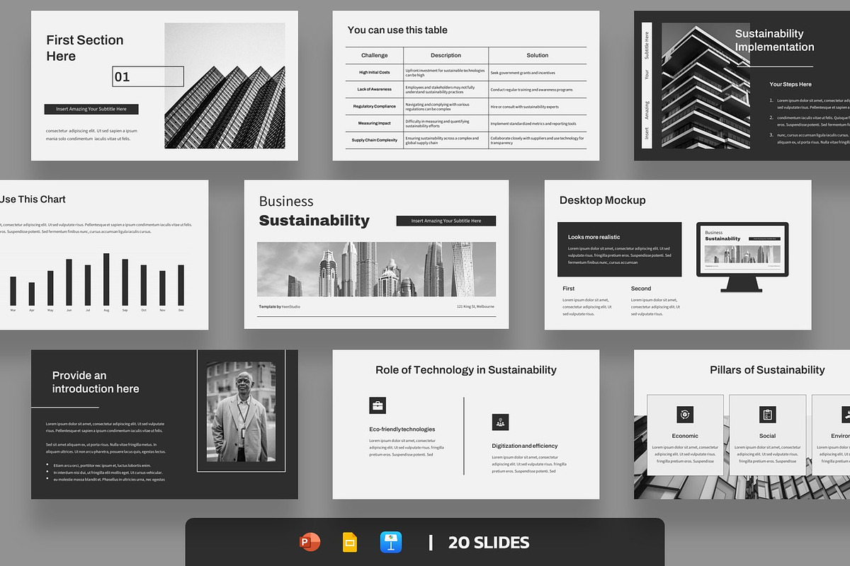 Business Sustainability Presentation, a Presentation Template by BumbleGraph Studio (Photo 1 of 6)