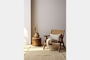 Wall mockup in a Scandi-Boho style, an Architecture Photo by GFXCity