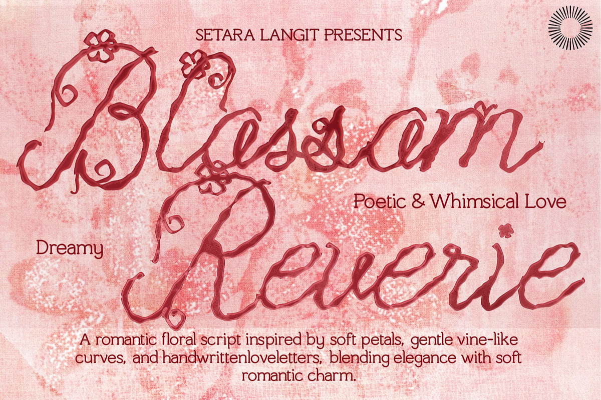 Blossom Reverie - Floral Script, a Script Font by Setara Langit CreativeStd (Photo 1 of 13)