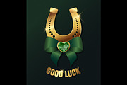 Golden Horseshoe with Gem heart, a Decorative Illustration by PsychocheArt (Thumbnail 2 of 3)