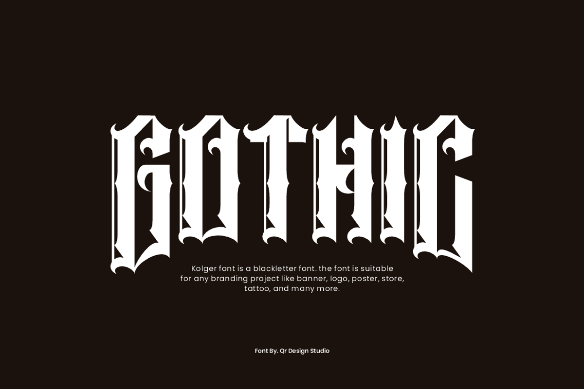 Kolger - Modern Blackletter Font, a Blackletter Font by QR Design Studio (Photo 3 of 8)