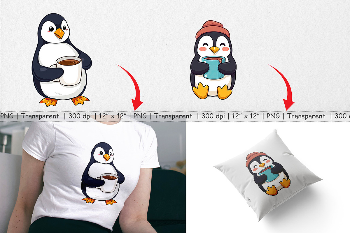 Penguin with Hot Cocoa Clipart, a Graphic by Artnoy (Photo 3 of 5)