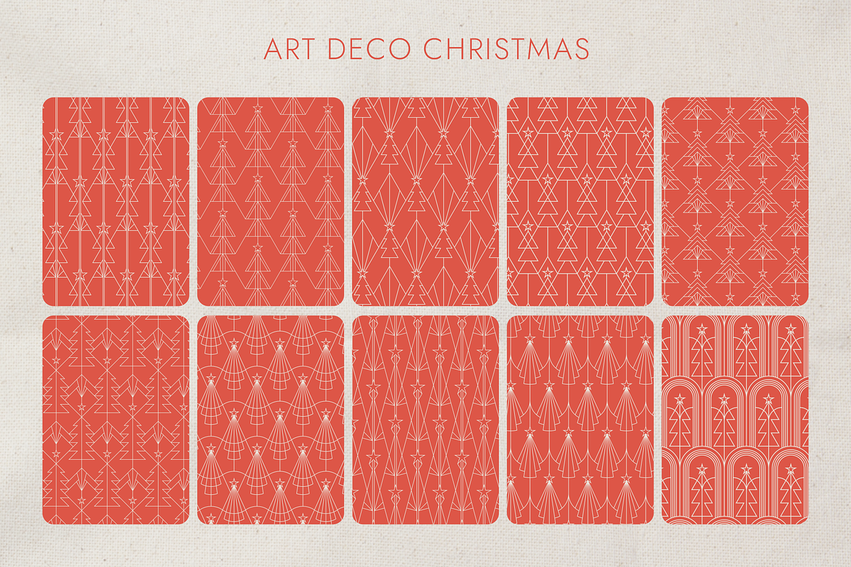 Art Deco Christmas Patterns, a Pattern Graphic by Firowerk (Photo 4 of 5)