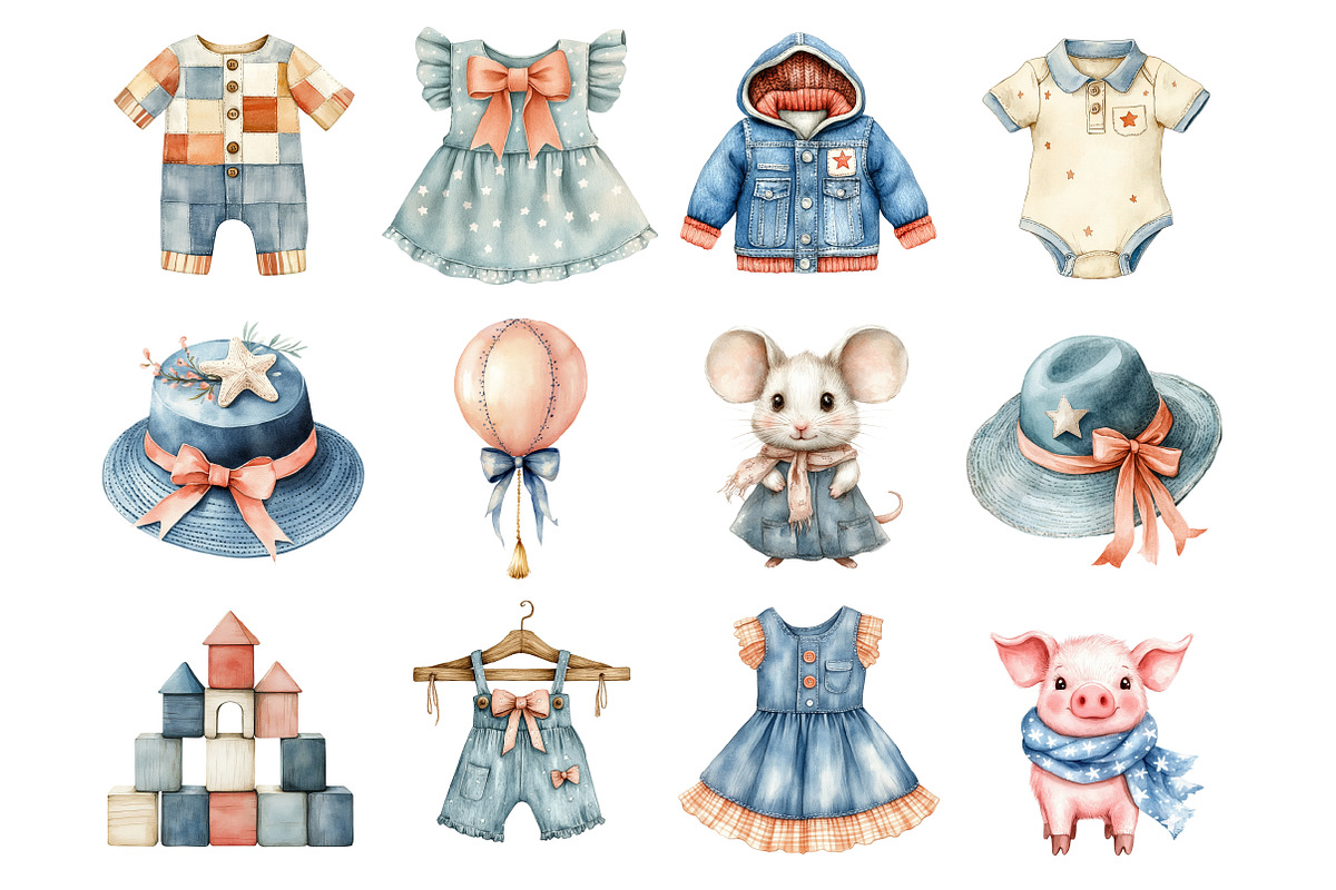 4th of July nursery watercolor Clipa, a Seasonal Illustration by Design Market (Photo 4 of 9)