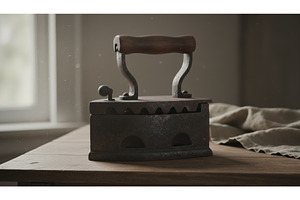 An old cast iron clothes iron, a Background Photo by Igor Tichonow