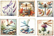 Dragonfly Postage Stamps Clipart, an Illustration by Designking (Thumbnail 3 of 4)