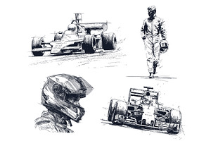 Formula 1 racer. F1 car pilot, an Object Illustration by Stock-Smart-Start