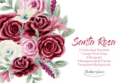 Watercolor Flowers Pink Burgundy, a Graphic by Feather Grace Designs (Thumbnail 6 of 6)