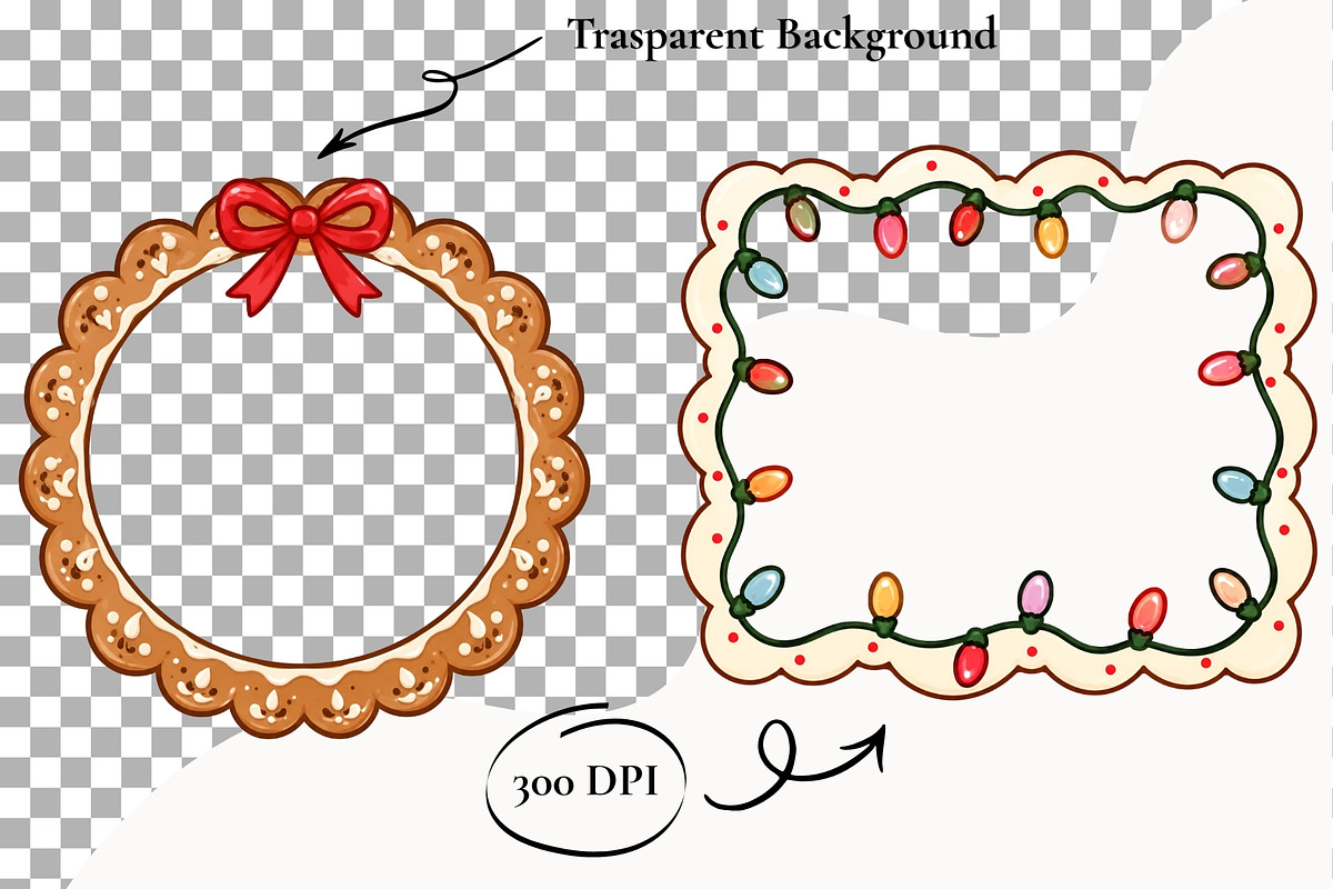 Christmas Frames Clipart Retro Bows, a Decorative Illustration by SugarCloudStudioArt (Photo 2 of 5)
