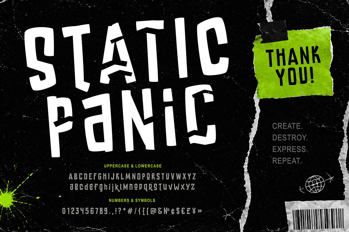 Static Panic – Chaotic Display Font, a Sans Serif Font by chekart (Photo 10 of 10)