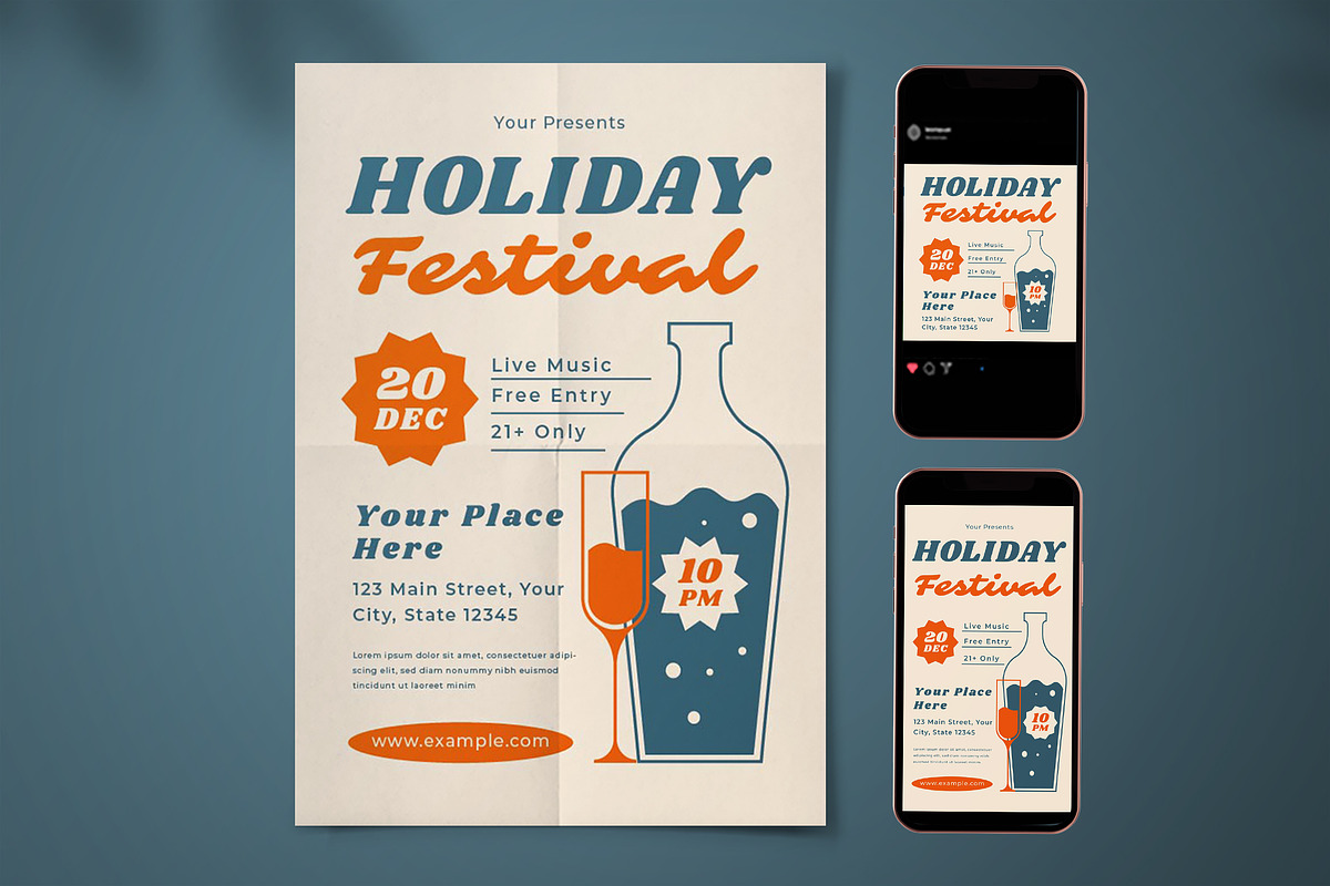 Holiday Festival Flyer Set, a Flyer Template by Pitchlook.Studio (Photo 1 of 3)