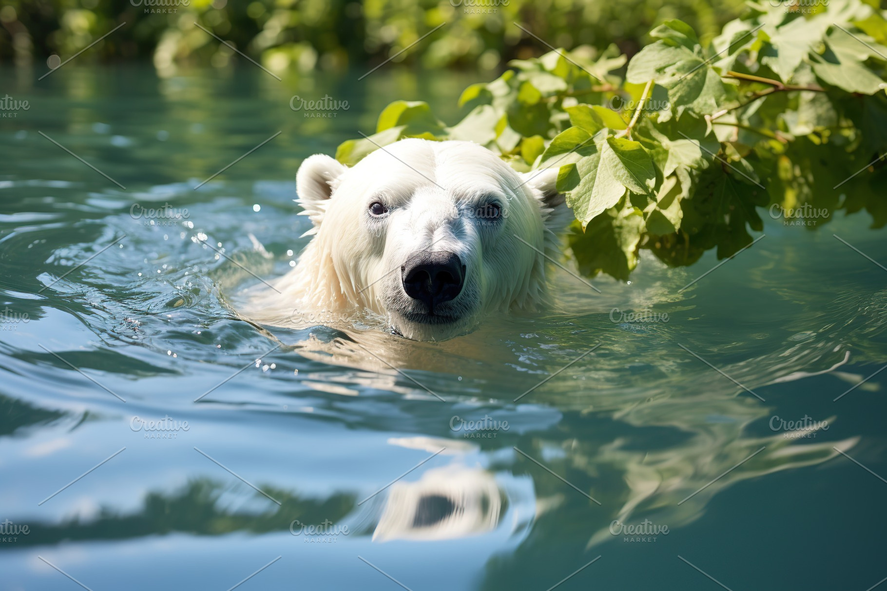 Polar bear swimming in the pool, an Animal Photo by AlyaAnd