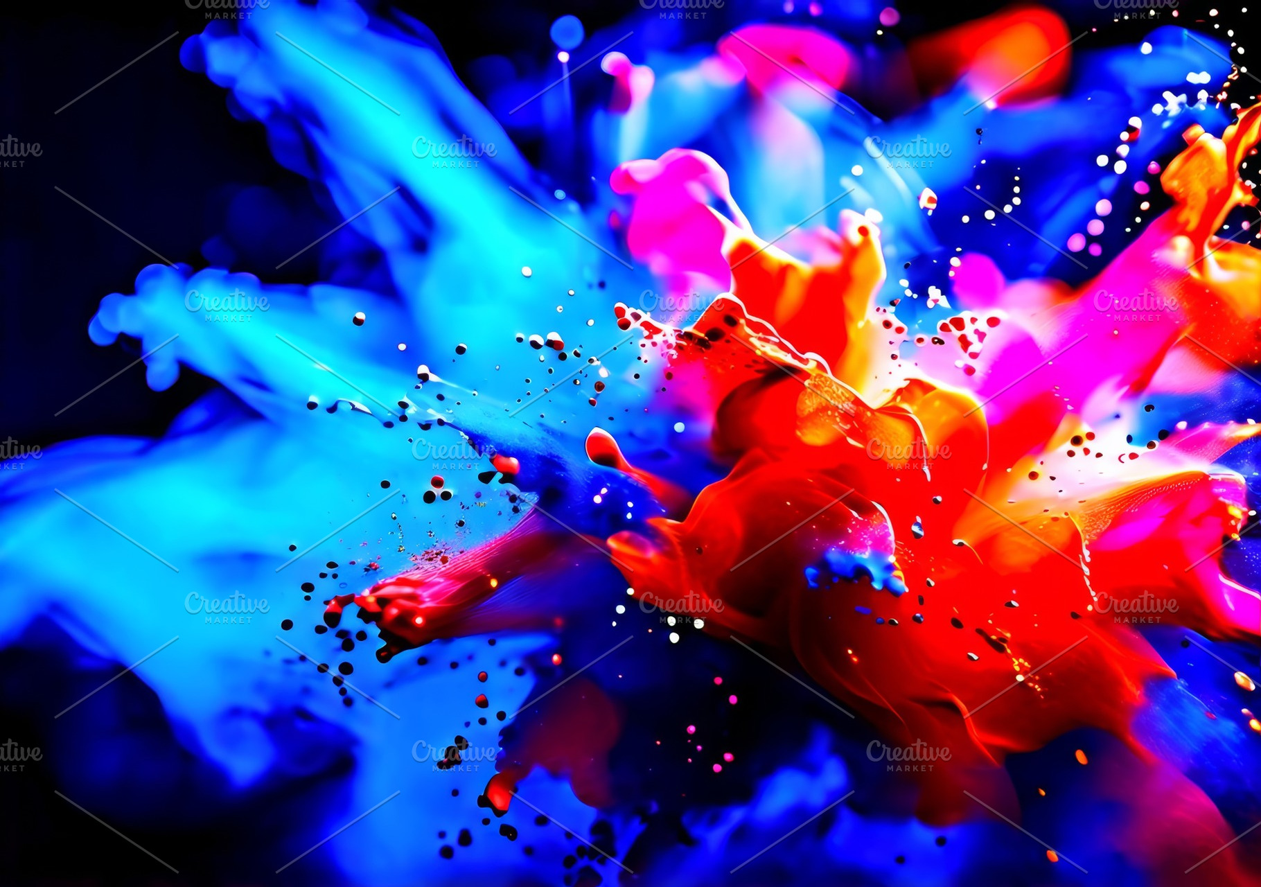 Holi powder swirling and mixing, a Holiday Photo by Fascinadora