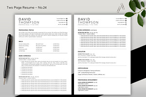 COMBO 2 RESUME CV TEMPLATES 25 & 24