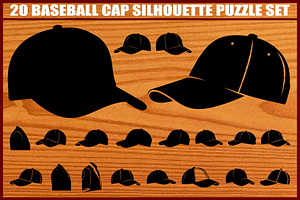 20 Baseball Cap Silhouette Puzzle Se, an Illustration by yasushie