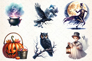 Old Vintage Halloween Night Clipart, an Illustration by DreamCafeArt (Thumbnail 2 of 5)