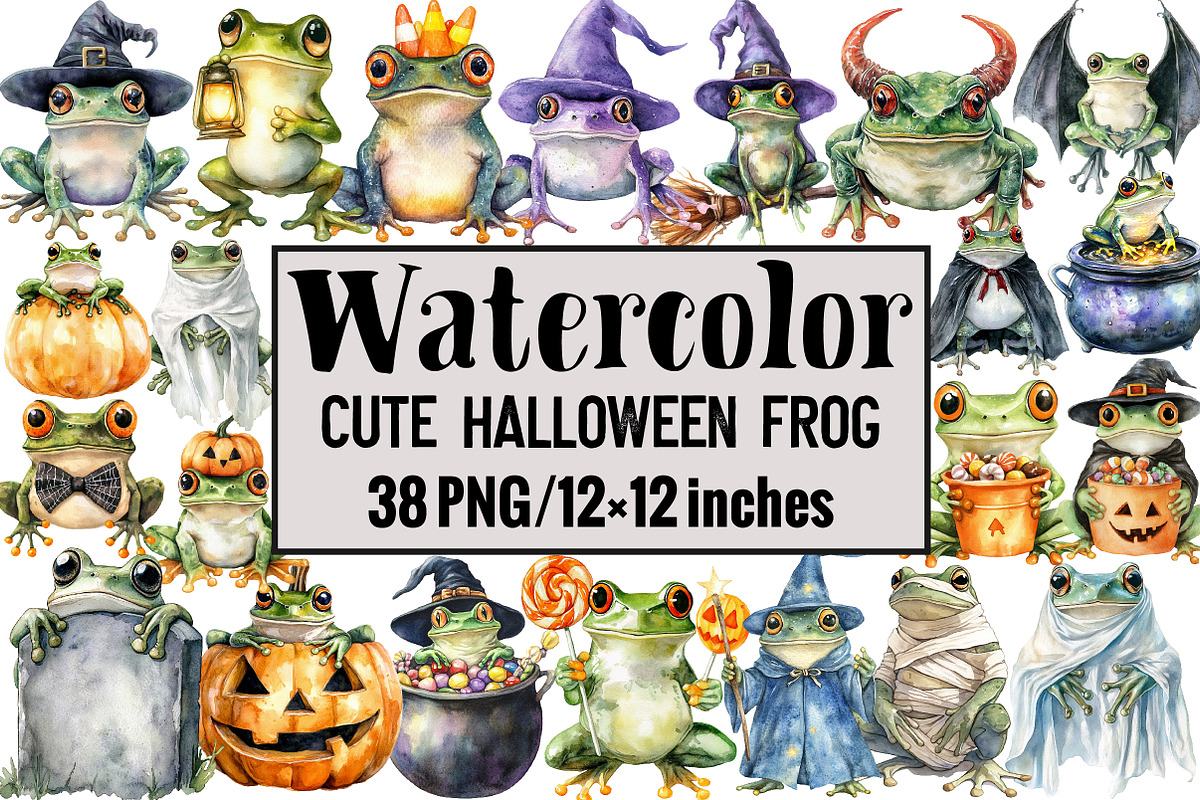 Cute Halloween Frog, an Illustration by Design Market (Photo 1 of 3)