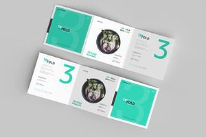 Square Brochur Mockups - Three Fold