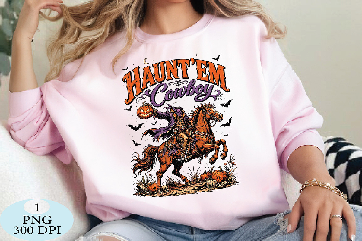 Haunt Em Cowboy Halloween PNG, a Seasonal Illustration by Daily.Designs (Photo 3 of 5)