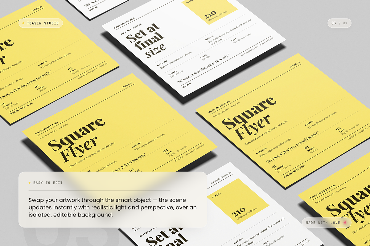 Square Flyer Mockup, an Advertising Mockup by Toasin Studio (Photo 3 of 7)