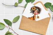 Whimsical Summer Sunflower Girl Clip, an Illustration by Libby Wishes (Thumbnail 4 of 6)