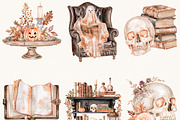 Watercolor Cozy Spooky Autumn, a Seasonal Illustration by BusyDaydesign (Thumbnail 2 of 9)
