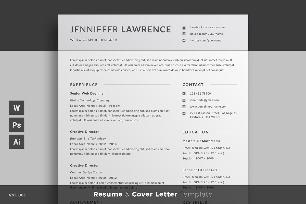 Modern Resume/CV, a Resume Template by ResumeDevisers