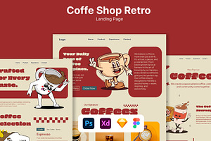 Coffee Shop Website Landing Page, a Landing Page Template by Glyphminds Studios