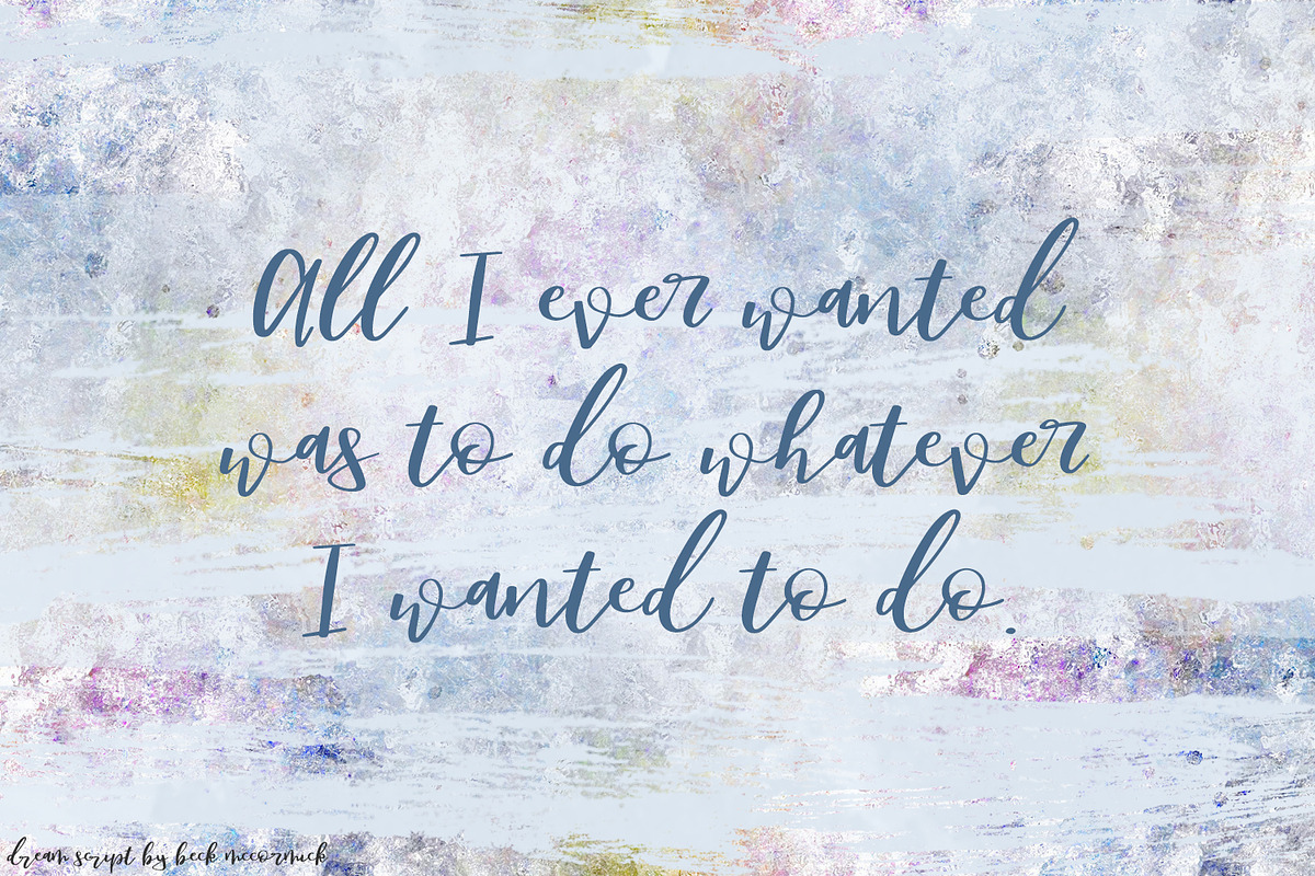 Dream Script with Swashes, a Script Font by Beck McCormick (Photo 3 of 11)