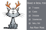 Cute Christmas Cat Clipart, an Illustration by Pixels.Craft (Thumbnail 3 of 6)
