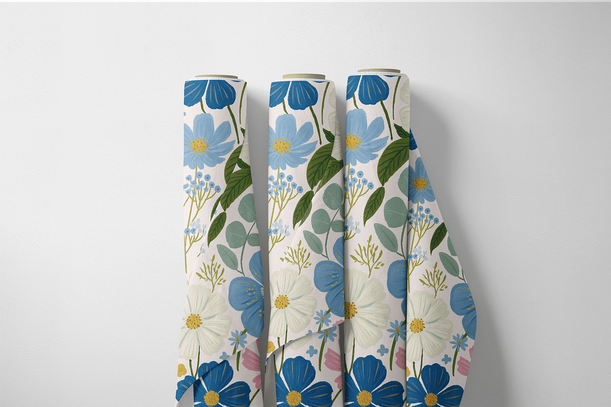 Soft Blue and Pink Floral Seamless, a Pattern Graphic by Pati Charm Studio (Photo 6 of 6)