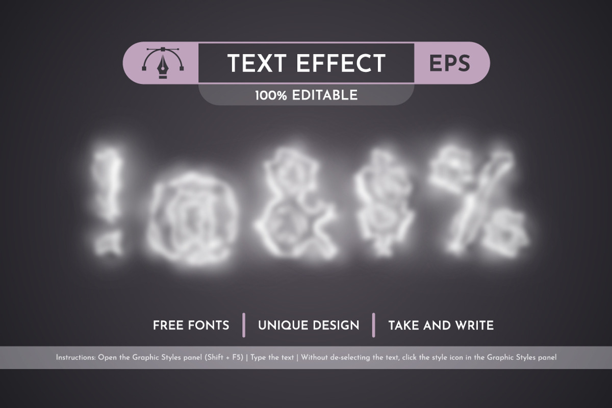 Smoke Editable Text Effect, a Layer Style Add-On by rwgusev (Photo 6 of 6)