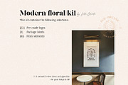 Line floral logo kit. Organic labels, a Branding & Logo Template by Kate Macate (Thumbnail 3 of 13)
