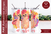 Flower cat tumbler wrap, an Object Graphic by AnastasiaWatercolor (Thumbnail 4 of 8)