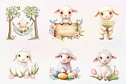 Watercolor Spring Floral Baby Lamb, an Illustration by CreationArt (Thumbnail 4 of 9)