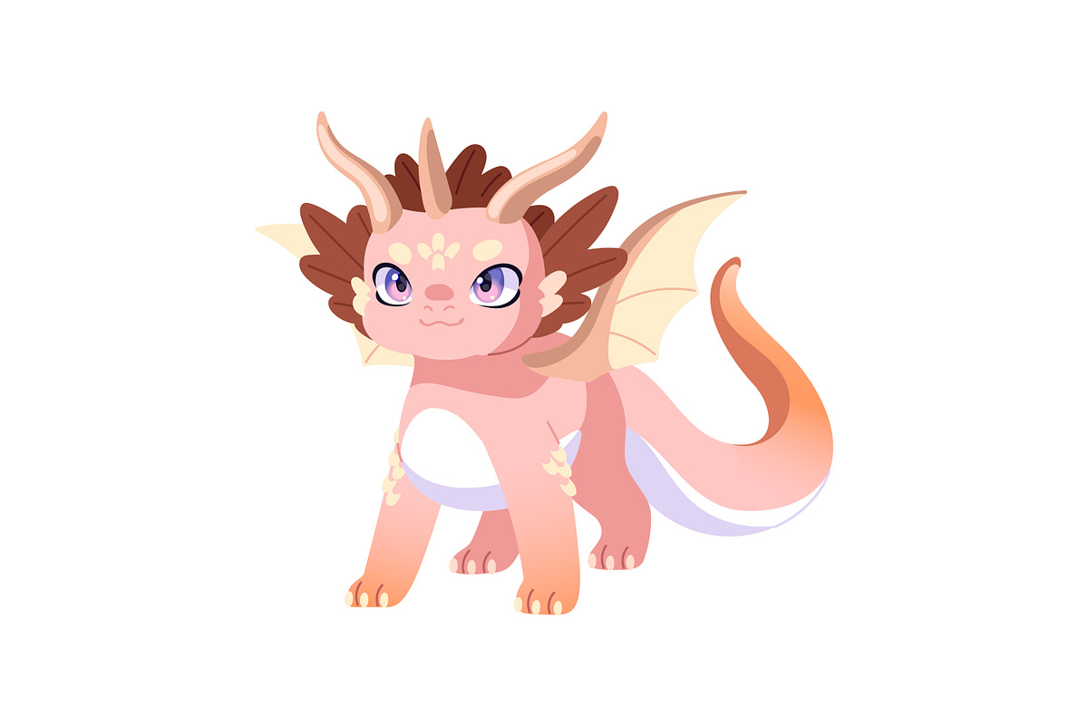 Cute baby dragons set + patterns, an Animal Illustration by PaperTrident (Photo 6 of 13)