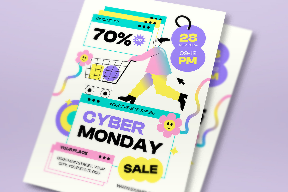 Gradient Cyber Monday Flyer Set, a Flyer Template by graphicook (Photo 2 of 3)