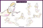 Dreamy Line Art Mermaids, a Person Illustration by Pásha (Thumbnail 3 of 6)