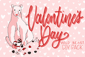 Valentines Day Wild Animals DIY Pack