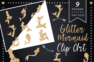 Glitter Mermaid Clipart, a Graphic by ConfettiBears