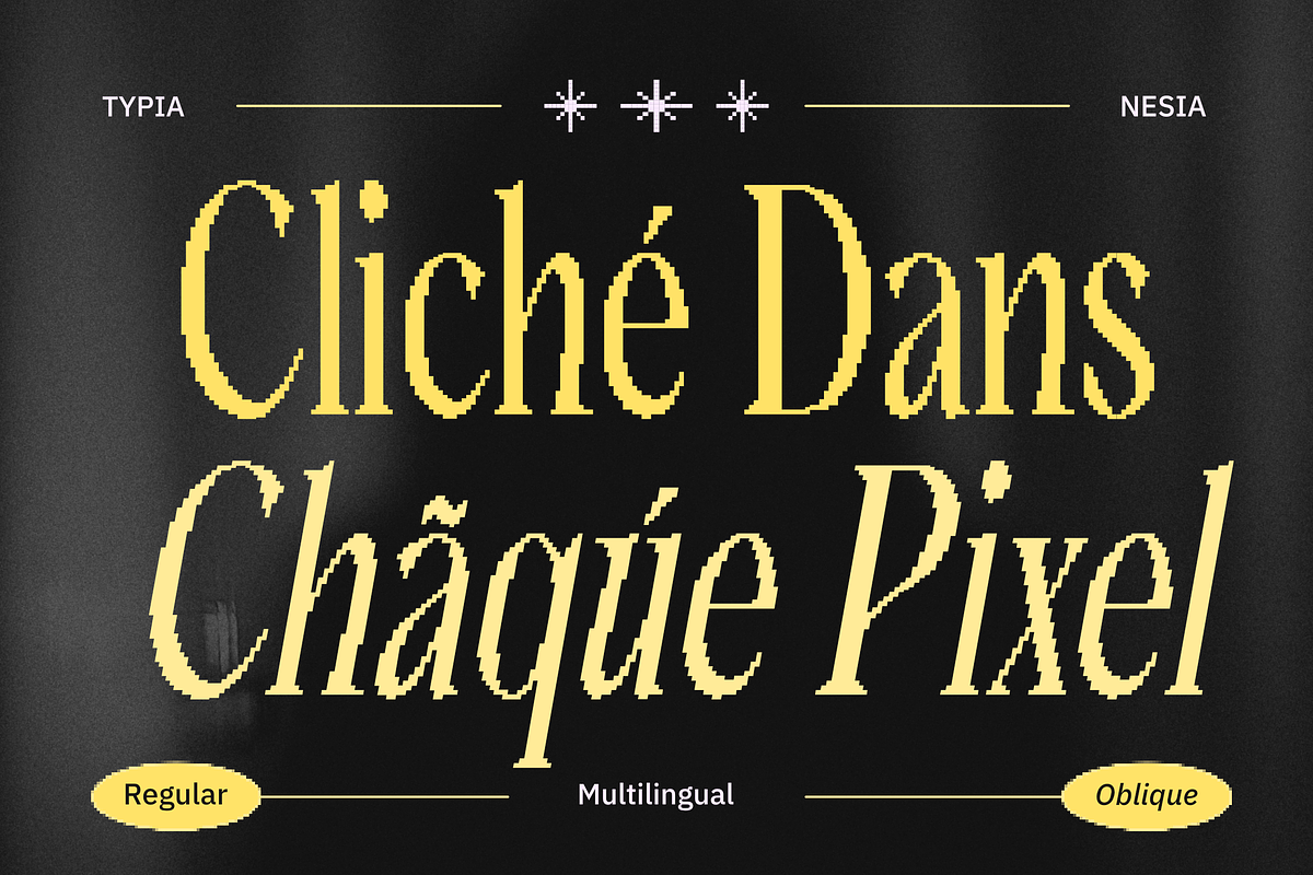 Frezine - Pixelated Condensed Serif, a Serif Font by Typia Nesia (Photo 7 of 10)