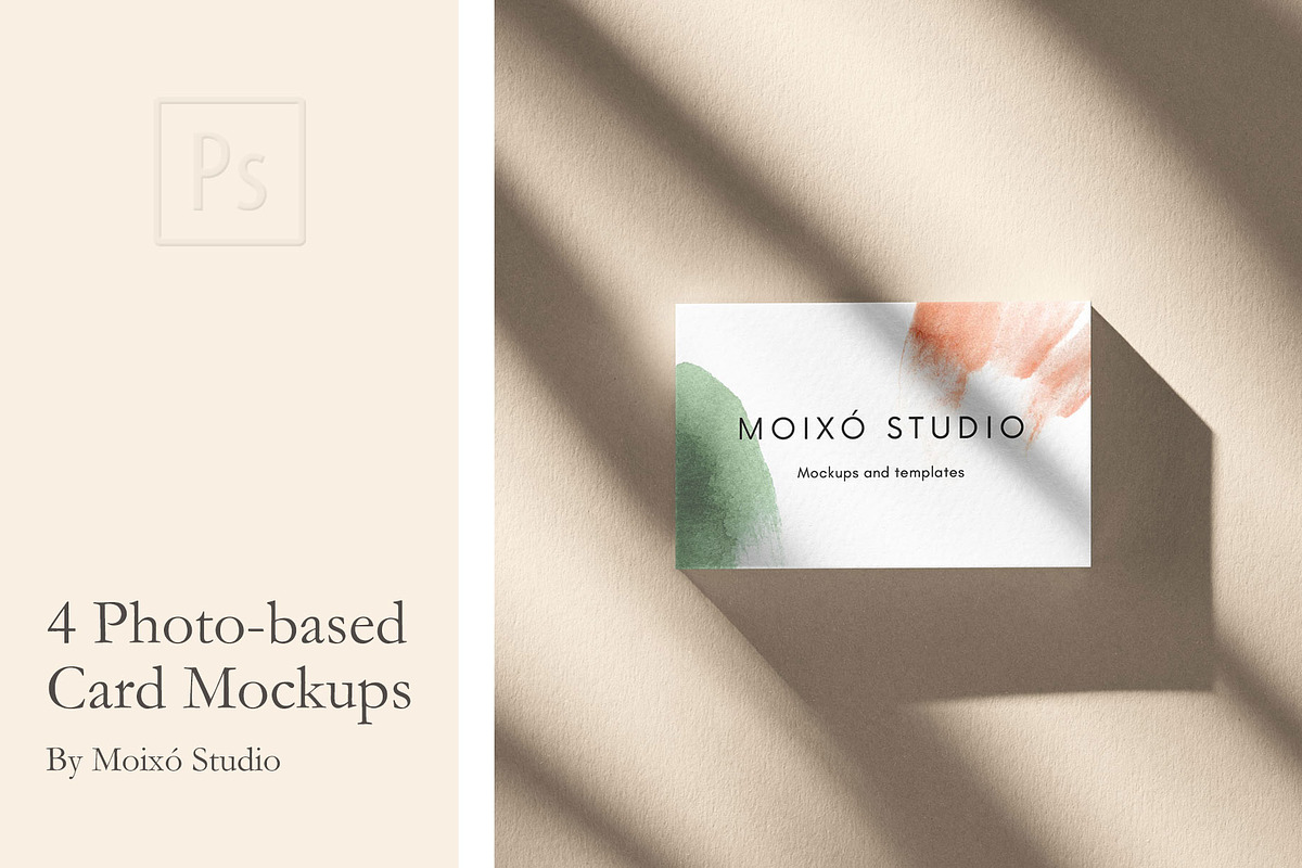 4 Photo-based Card Mockups, a Product Mockup by Moixo studio (Photo 1 of 7)