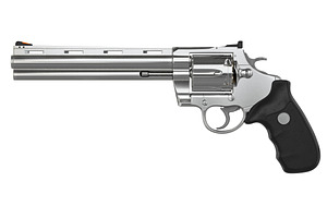 Revolver Firearm Gun Chrome Set