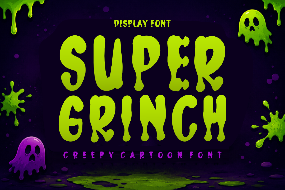 Dripping Display - Creepy Slime Font, a Handwritten Font by KiddoGlyphs Studio (Photo 3 of 5)