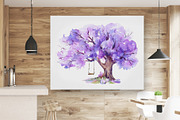 Blooming Jacaranda tree Watercolor, an Object Graphic by ON_lineart_store (Thumbnail 4 of 9)
