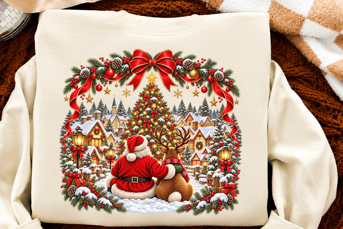 Santa and Reindeer Christmas, a Seasonal Illustration by Craft Nest (Photo 6 of 6)