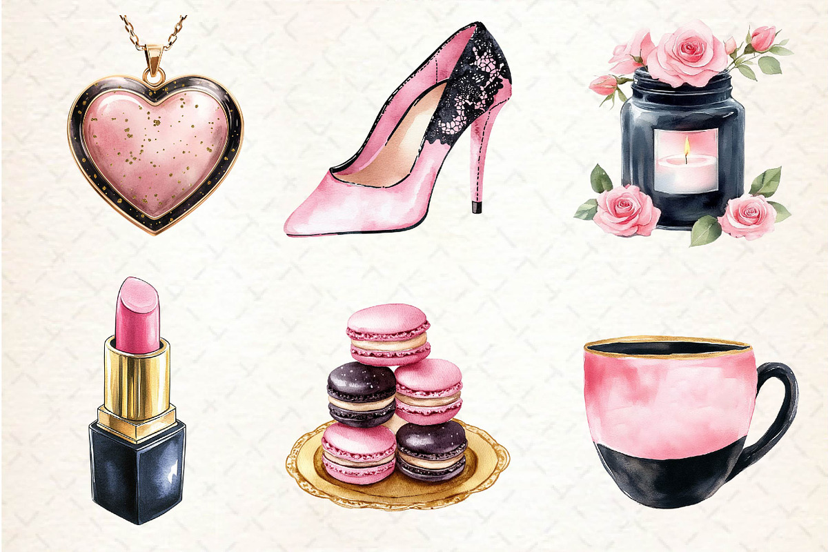 Black and Pink Mother's Day Clipart, an Illustration by Dream Creation (Photo 2 of 6)