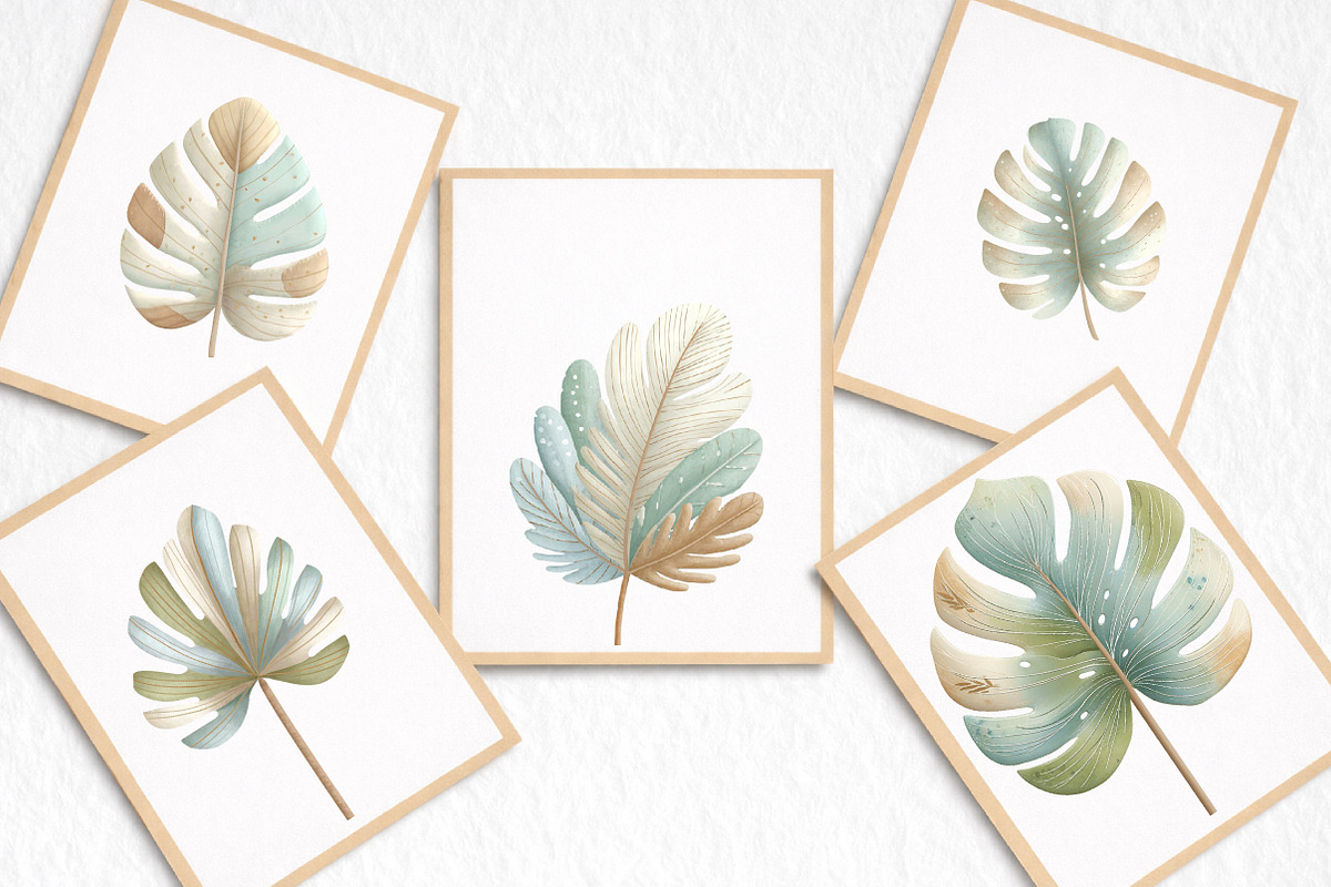 Watercolor Tropical Leaves, Summer, an Illustration by DreamArtGraphic (Photo 2 of 7)