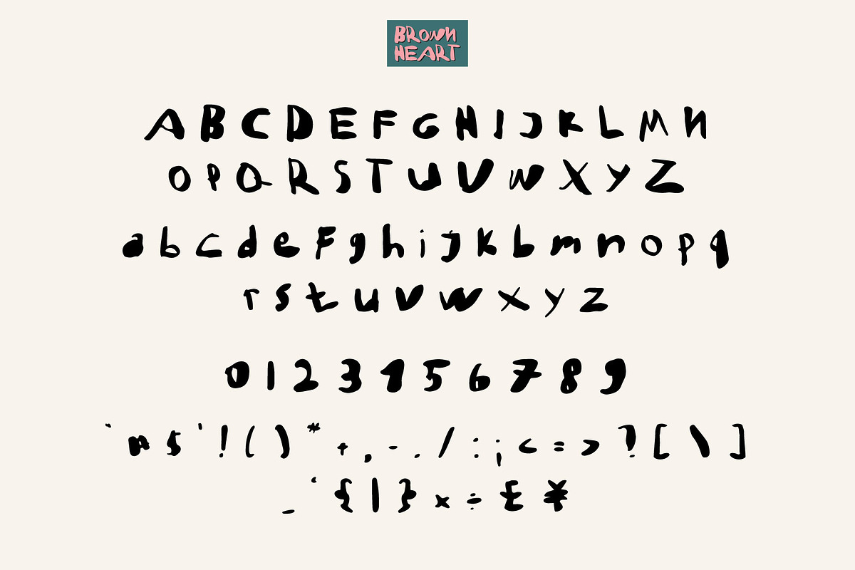 Brown Heart - Cute Handwritten, a Handwritten Font by Lemon Studio Type (Photo 5 of 6)